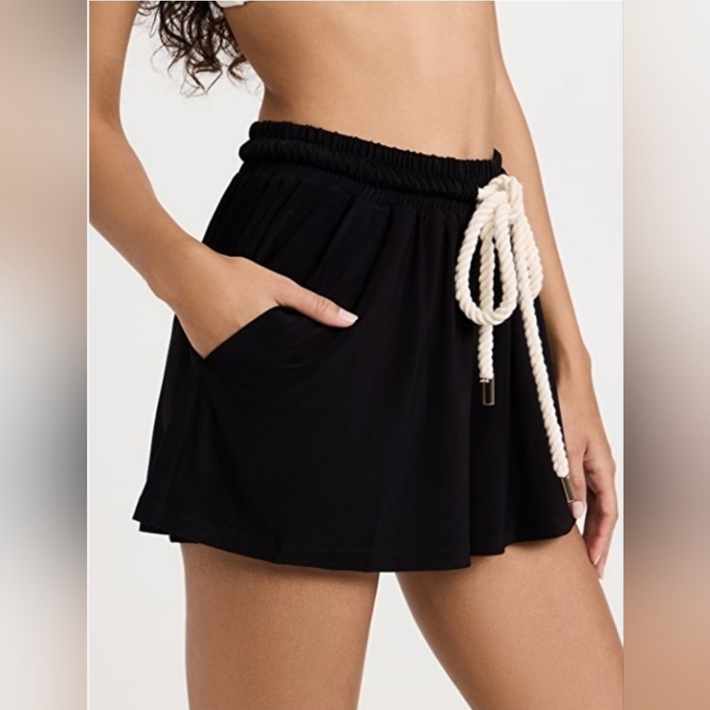 Ramy Brook Black Rope Tie Flowy Shorts, Size XS